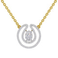1.03 Carat Oval Halo Diamond Necklace 14K