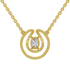 1.03 Carat Oval Halo Diamond Necklace 14K