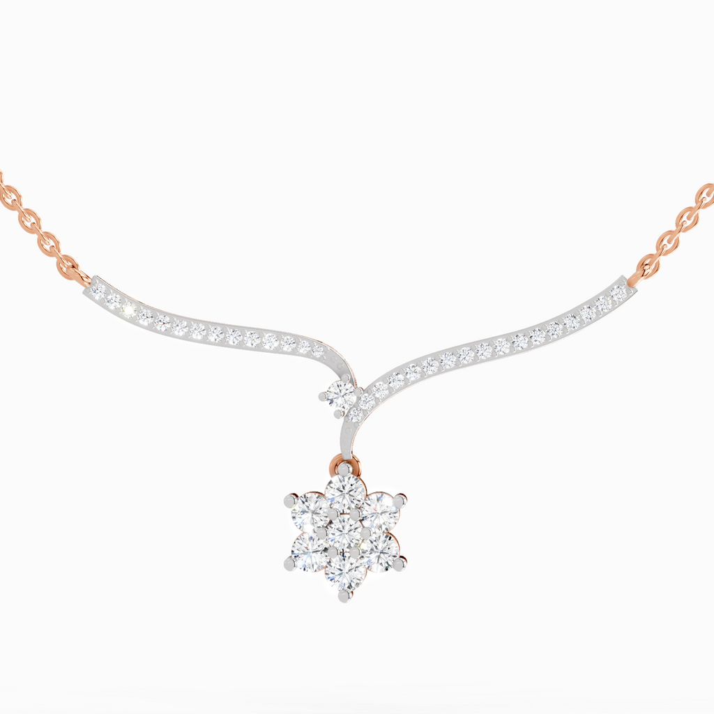 1.15 Carat Star Lit Pendant Necklace 14K - Rose Gold