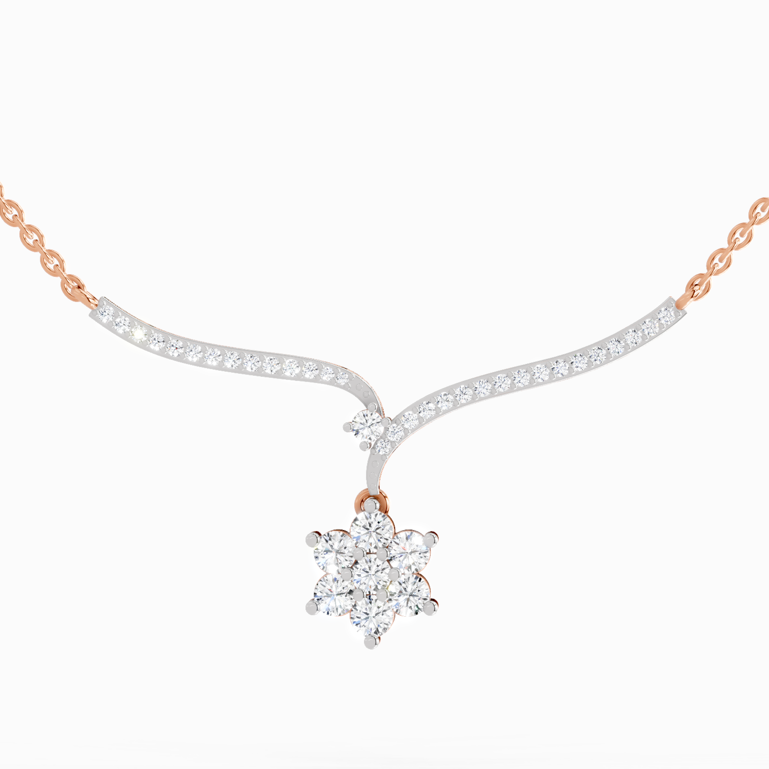 1.15 Carat Star Lit Pendant Necklace 14K - Rose Gold