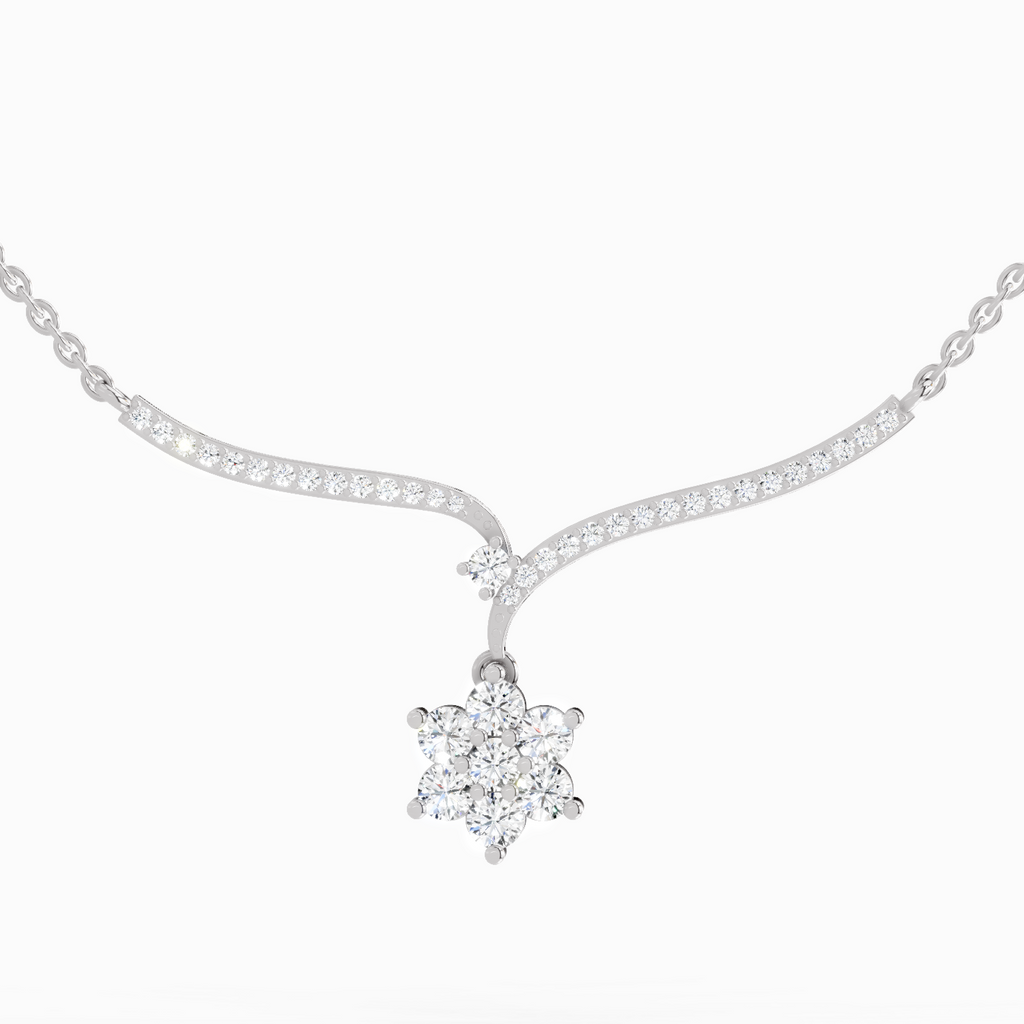 1.15 Carat Star Lit Pendant Necklace 14K - White Gold