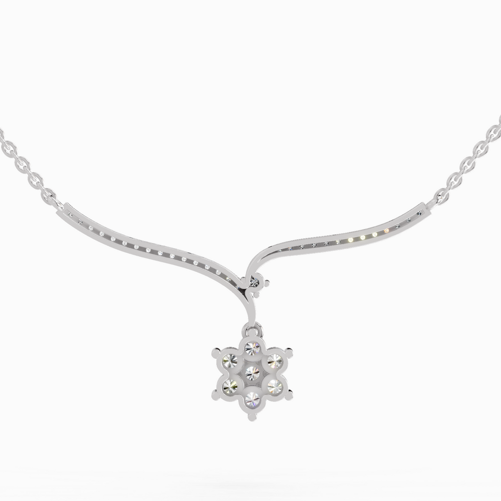 1.15 Carat Star Lit Pendant Necklace 14K - White Gold
