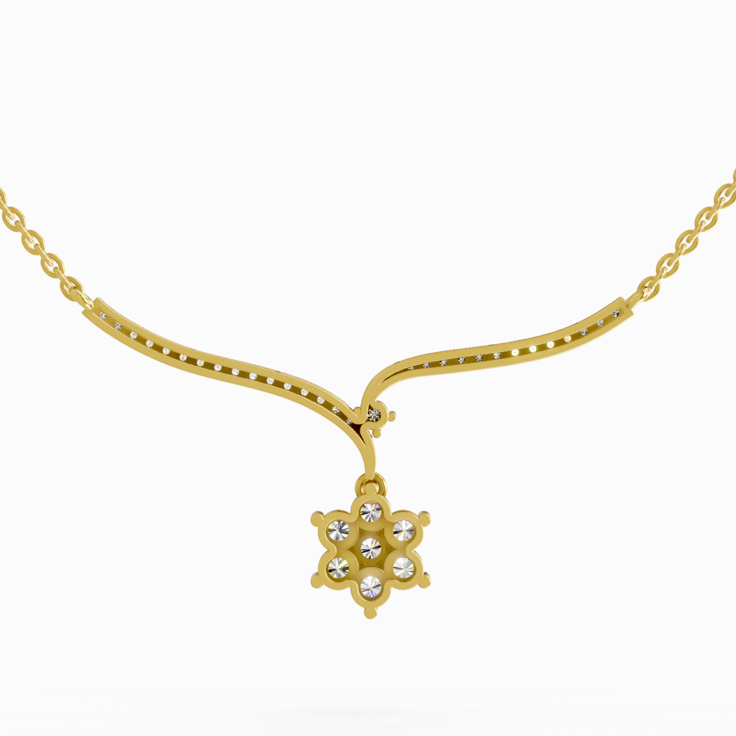 1.15 Carat Star Lit Pendant Necklace 14K