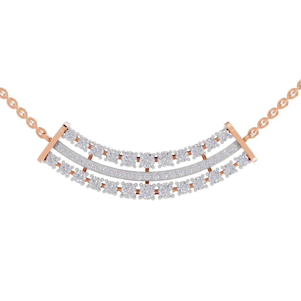 1.24 Carat Cluster Diamond Necklace 14K - Rose Gold