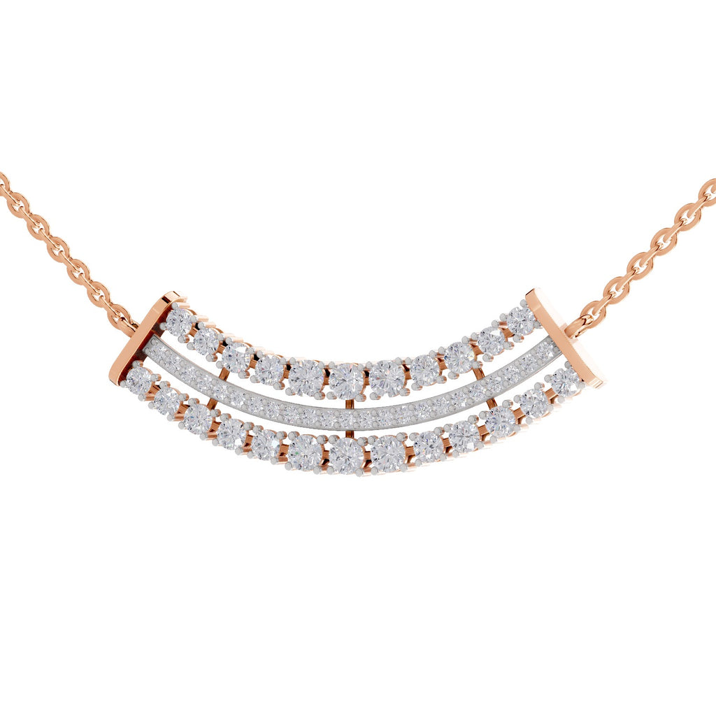 1.24 Carat Cluster Diamond Necklace 14K - Rose Gold