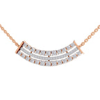 1.24 Carat Cluster Diamond Necklace 14K - Rose Gold