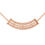 1.24 Carat Cluster Diamond Necklace 14K - Rose Gold