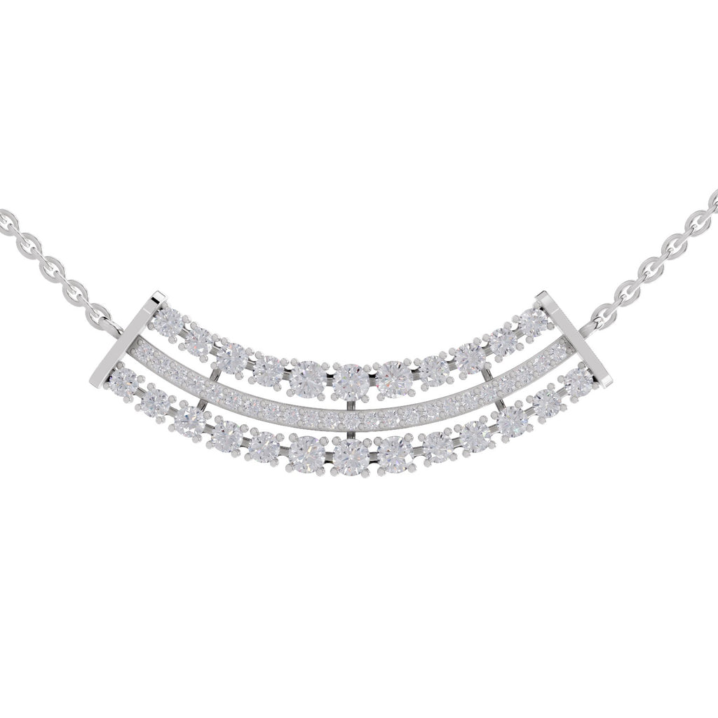 1.24 Carat Cluster Diamond Necklace 14K - White Gold