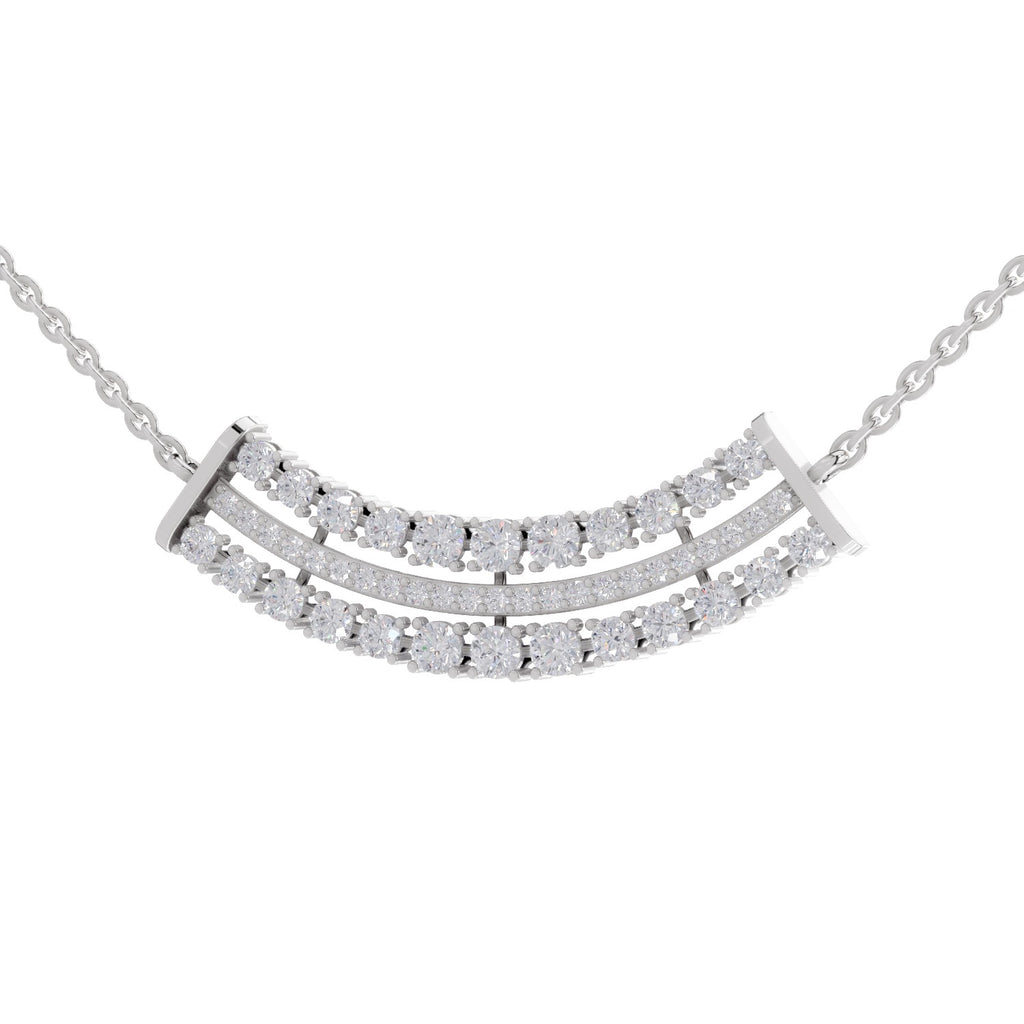 1.24 Carat Cluster Diamond Necklace 14K - White Gold