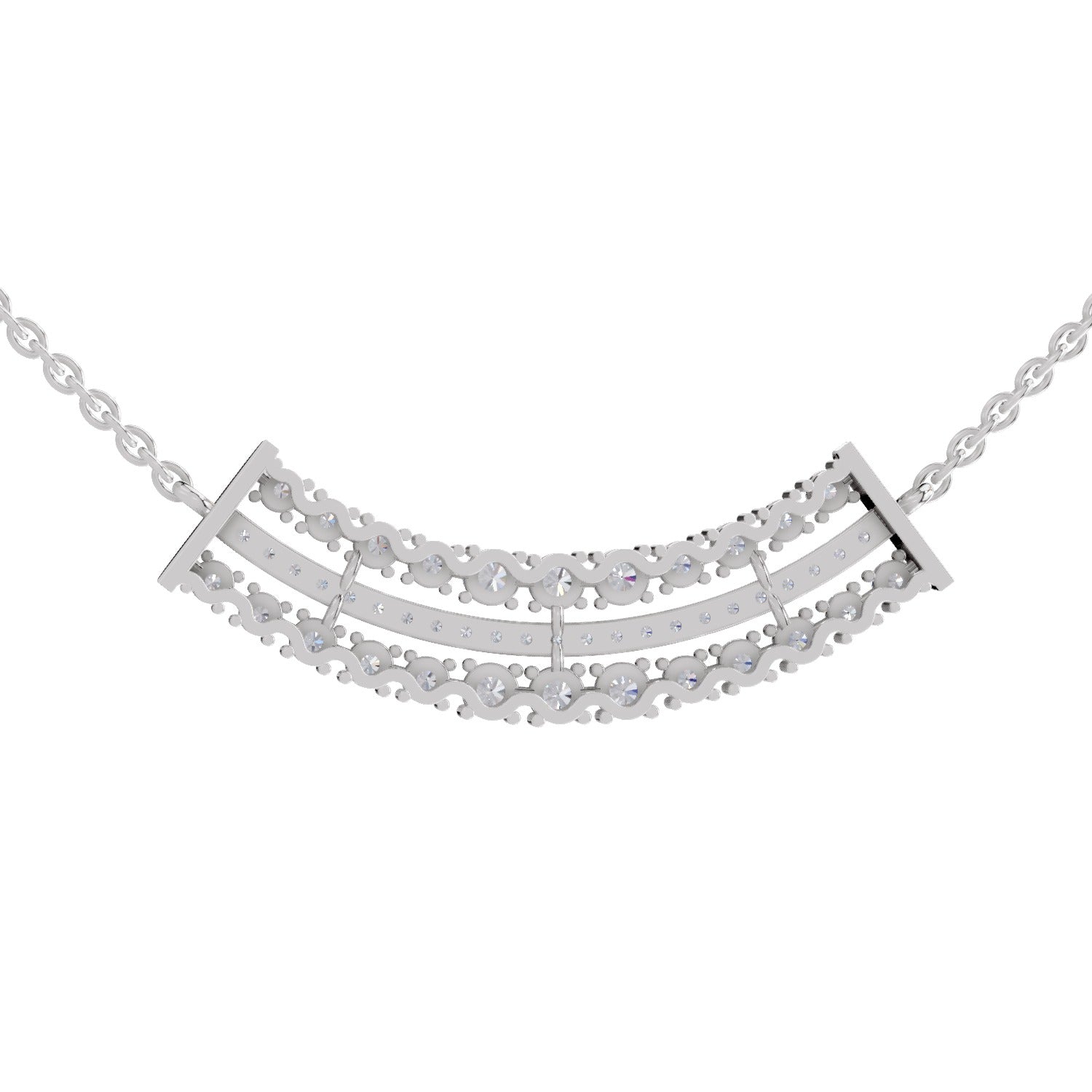 1.24 Carat Cluster Diamond Necklace 14K - White Gold