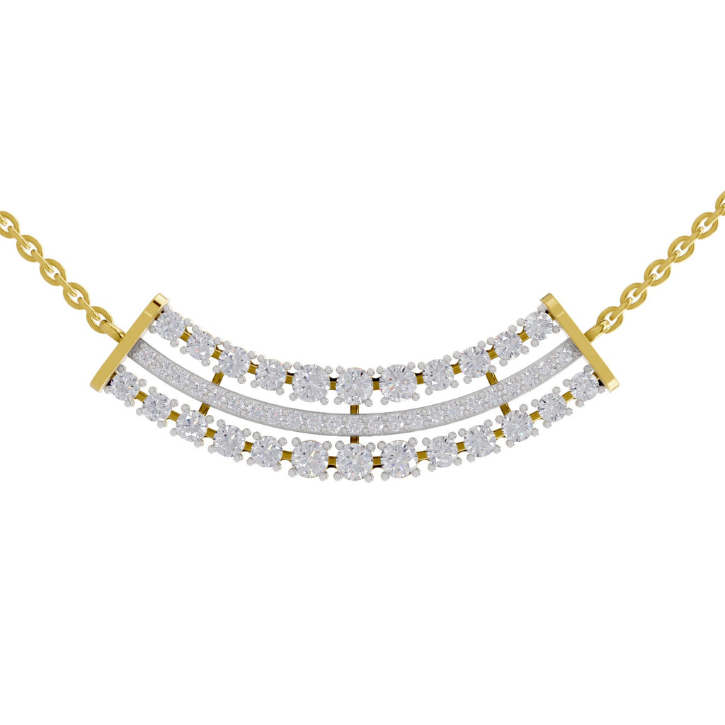 1.24 Carat Cluster Diamond Necklace 14K