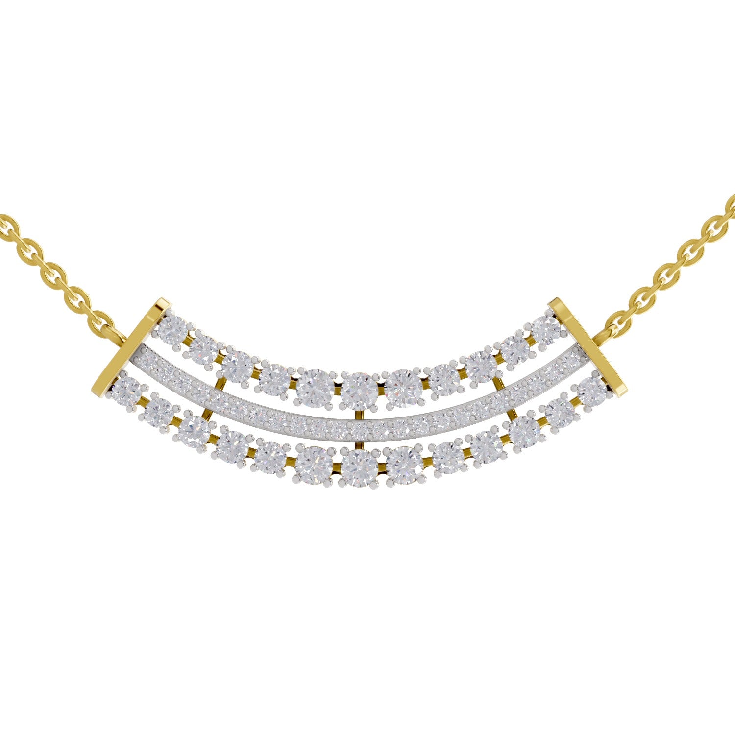 1.24 Carat Cluster Diamond Necklace 14K