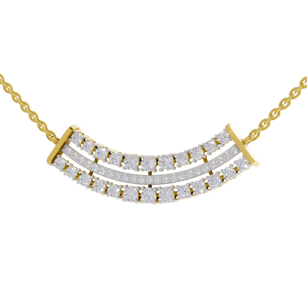 1.24 Carat Cluster Diamond Necklace 14K