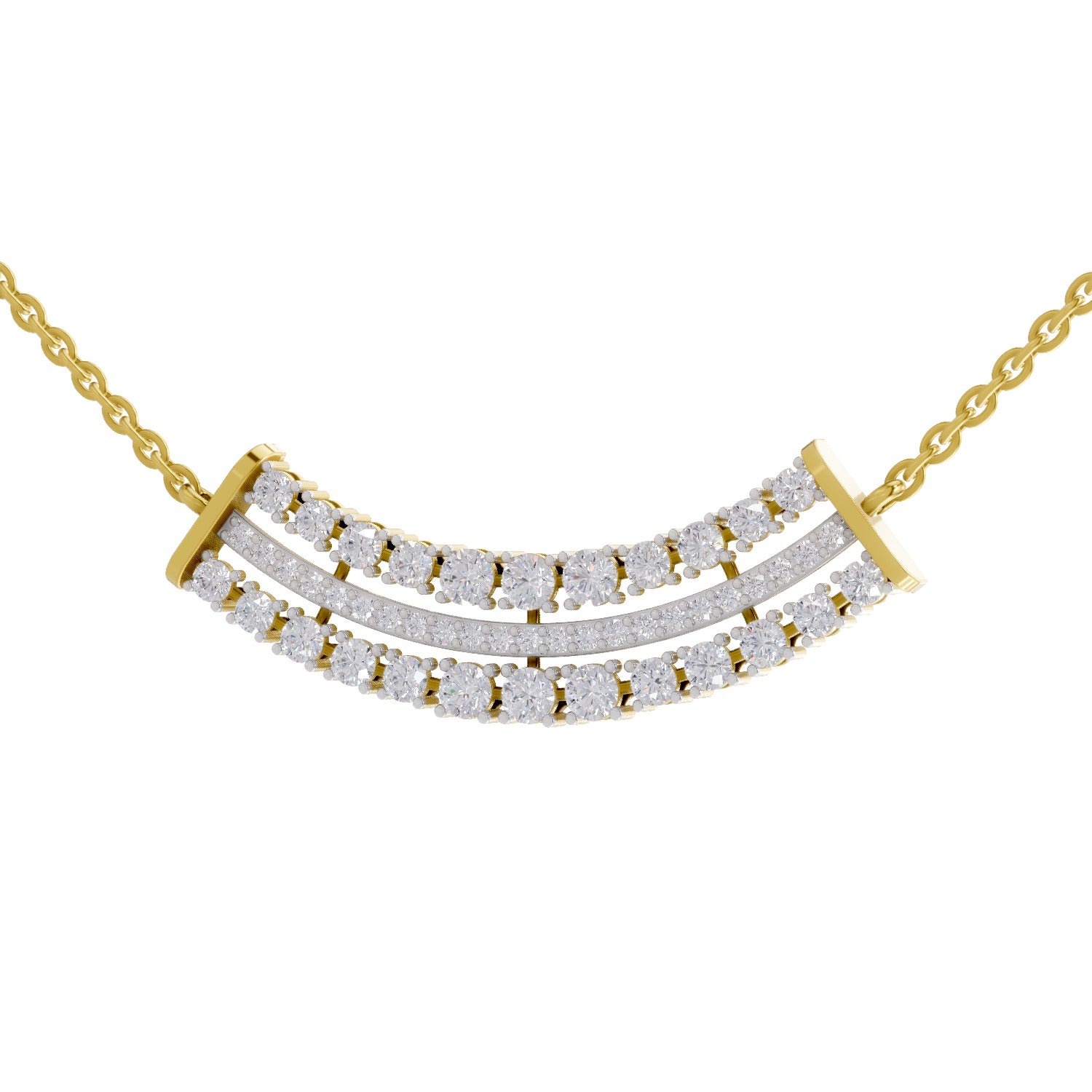 1.24 Carat Cluster Diamond Necklace 14K