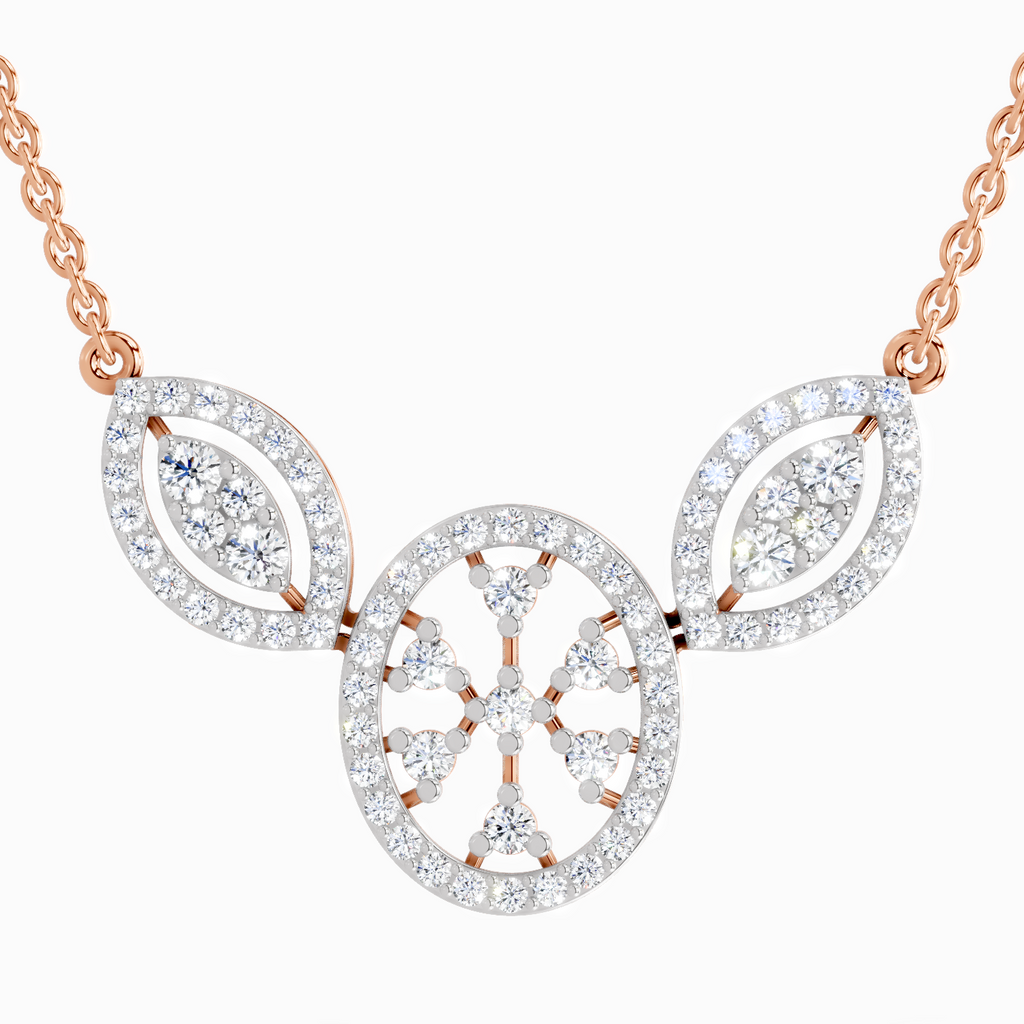 1.54 Carat Round Diamond Fashion Pendant Necklace 14K - Rose Gold