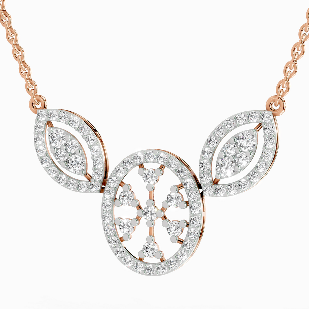 1.54 Carat Round Diamond Fashion Pendant Necklace 14K - Rose Gold