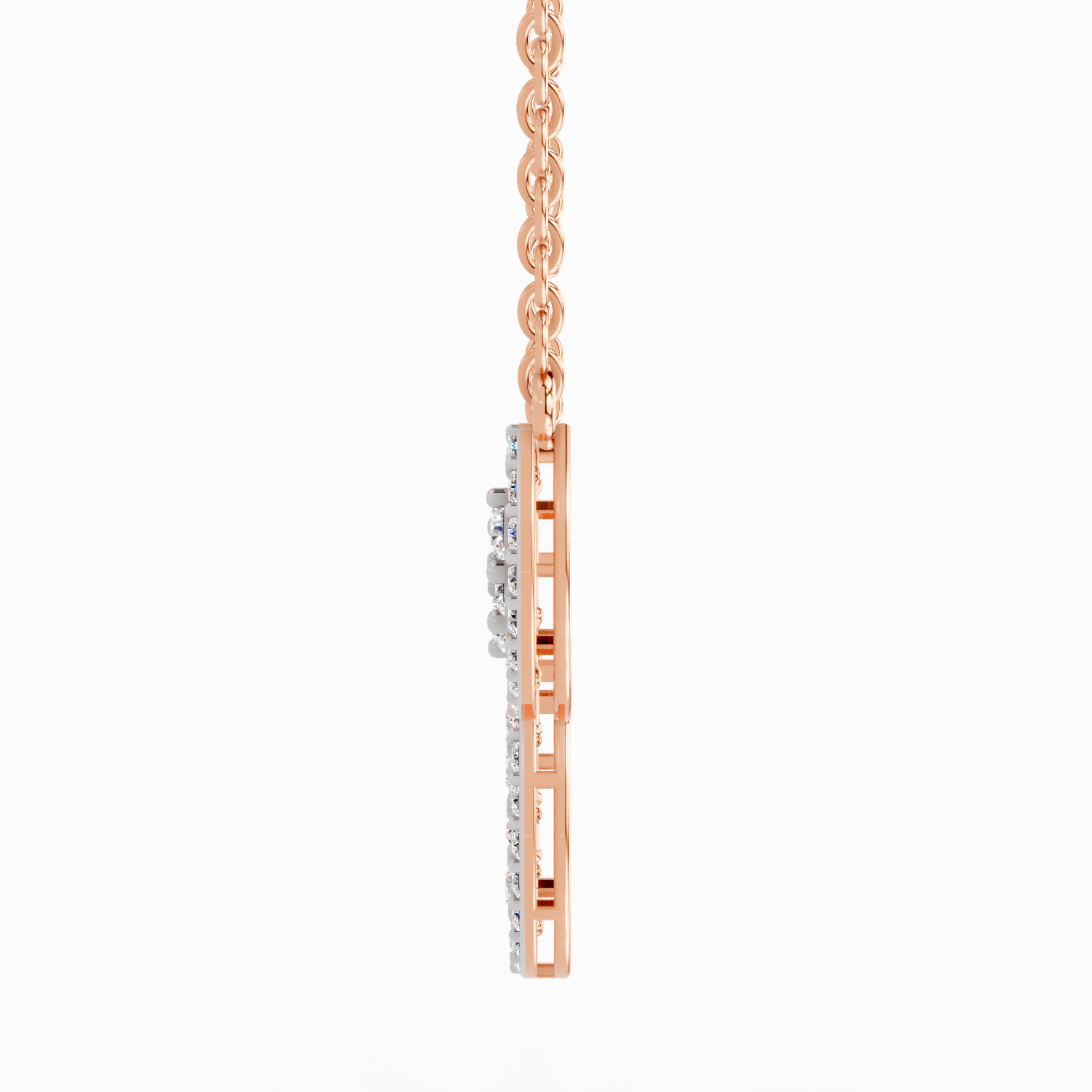 1.54 Carat Round Diamond Fashion Pendant Necklace 14K - Rose Gold
