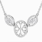 1.54 Carat Round Diamond Fashion Pendant Necklace 14K - White Gold