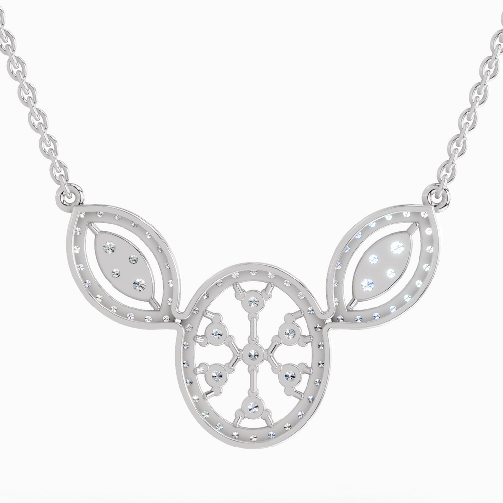 1.54 Carat Round Diamond Fashion Pendant Necklace 14K - White Gold