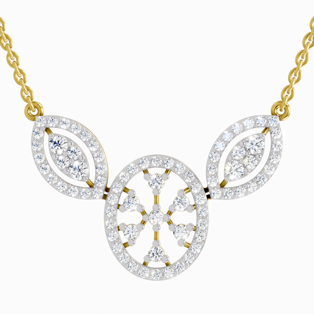 1.54 Carat Round Diamond Fashion Pendant Necklace 14K