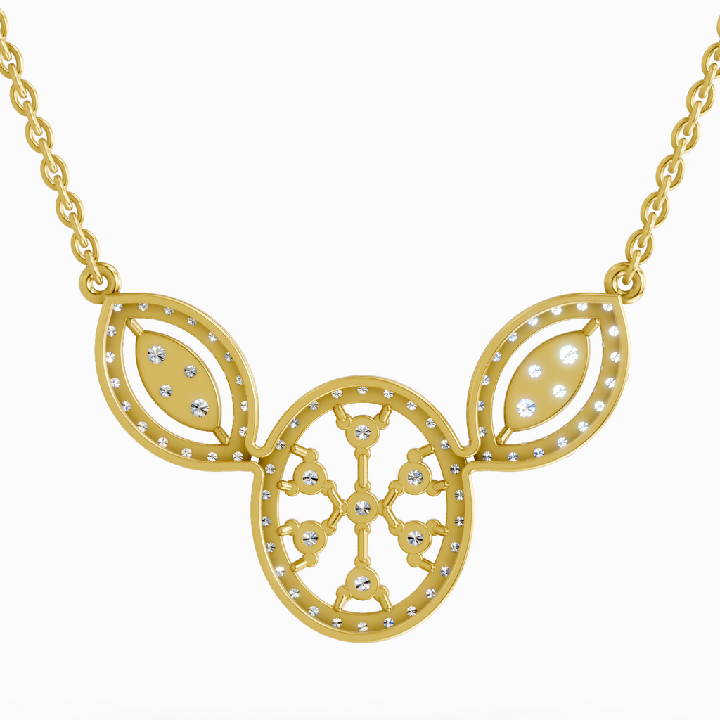 1.54 Carat Round Diamond Fashion Pendant Necklace 14K