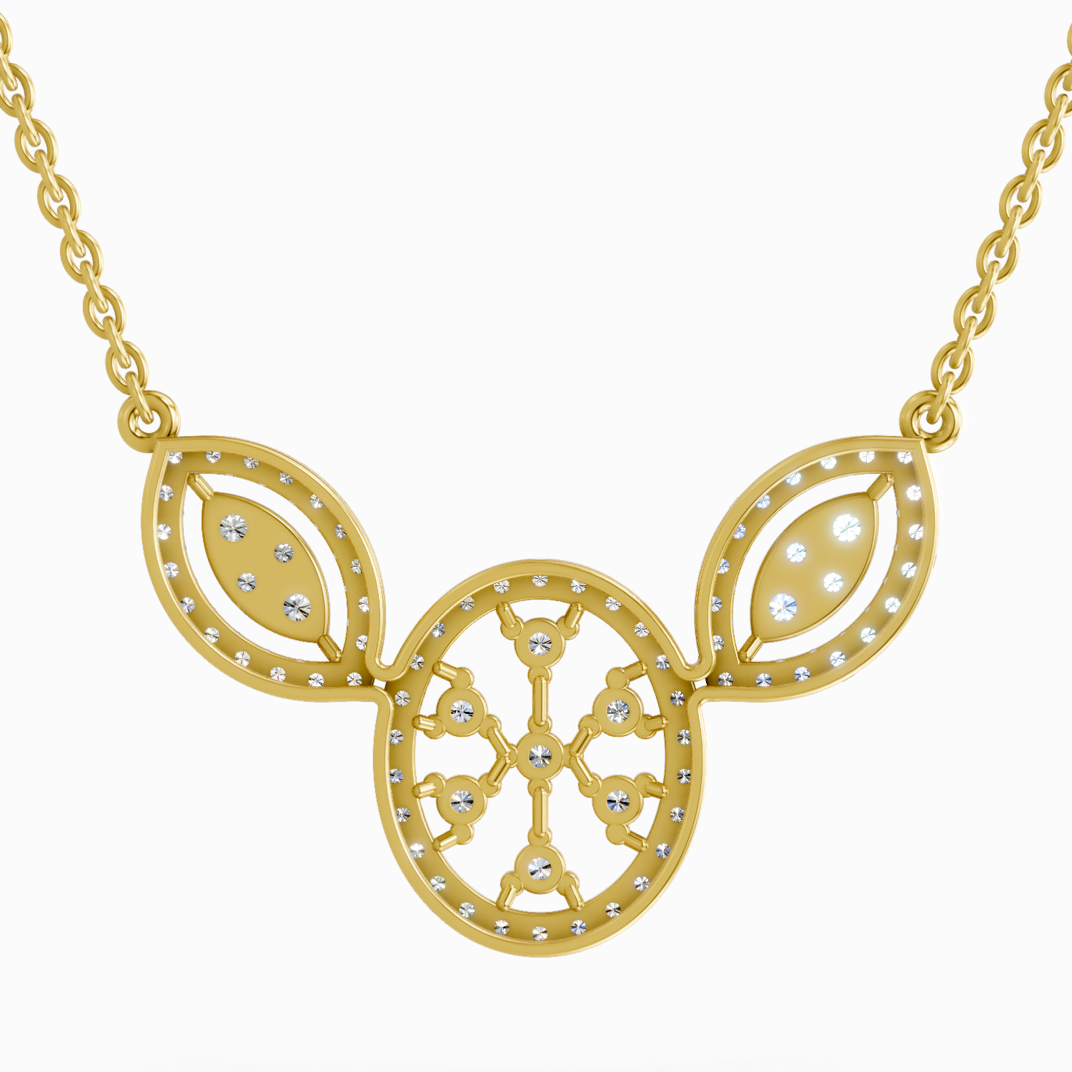 1.54 Carat Round Diamond Fashion Pendant Necklace 14K