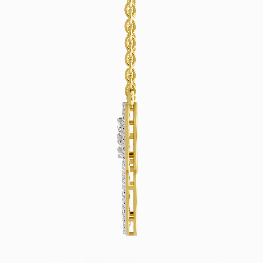 1.54 Carat Round Diamond Fashion Pendant Necklace 14K