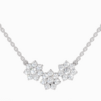 1.35 Carat Round Flower Pendant Necklace 14K - White Gold