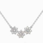 1.35 Carat Round Flower Pendant Necklace 14K - White Gold