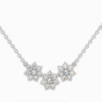 Opulent Round Floral Diamond Necklace