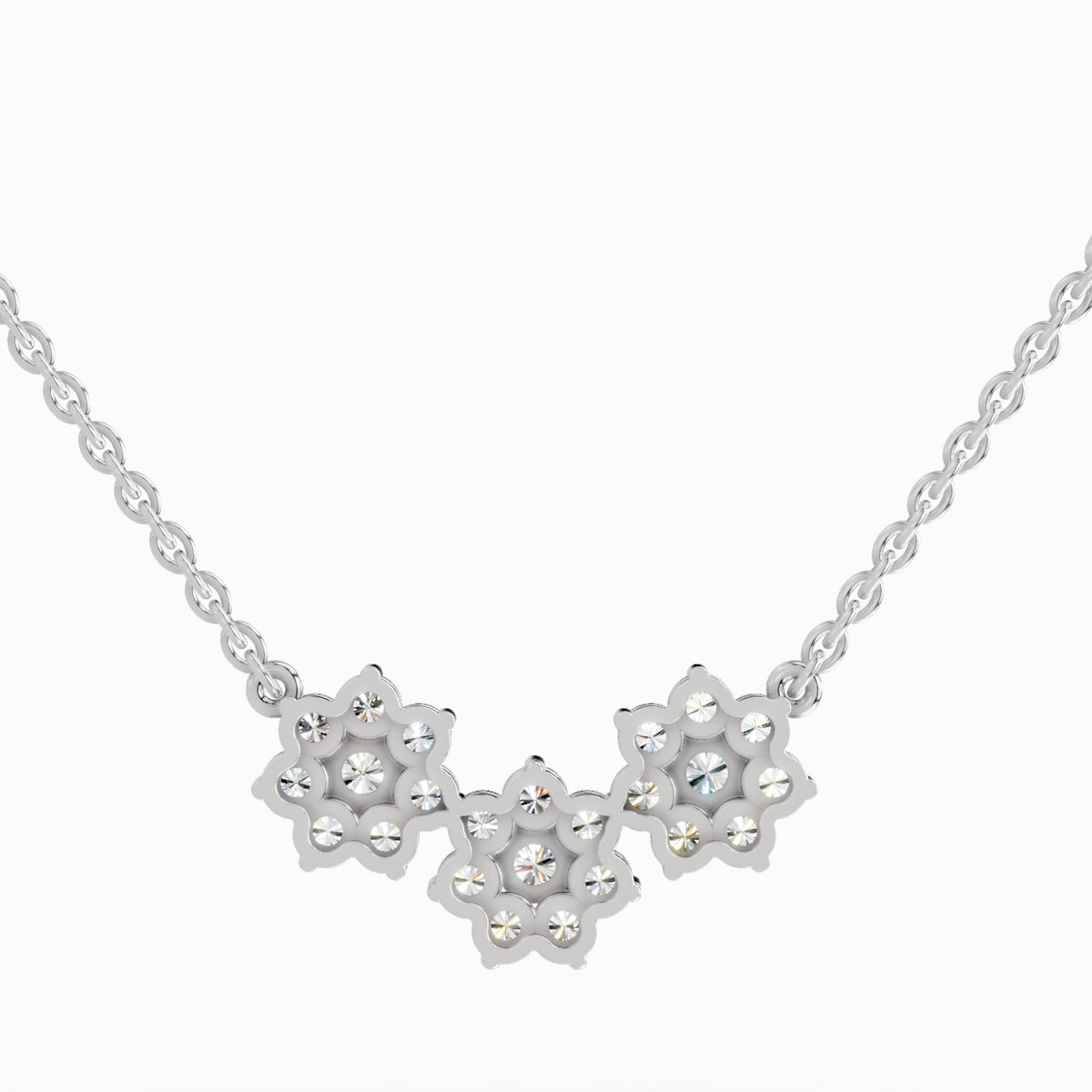 Opulent Round Floral Diamond Necklace