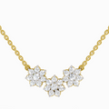 1.35 Carat Round Flower Pendant Necklace 14K