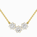 1.35 Carat Round Flower Pendant Necklace 14K
