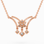 1.35 Carat Round Butterfly Pendant Necklace 14K - Rose Gold