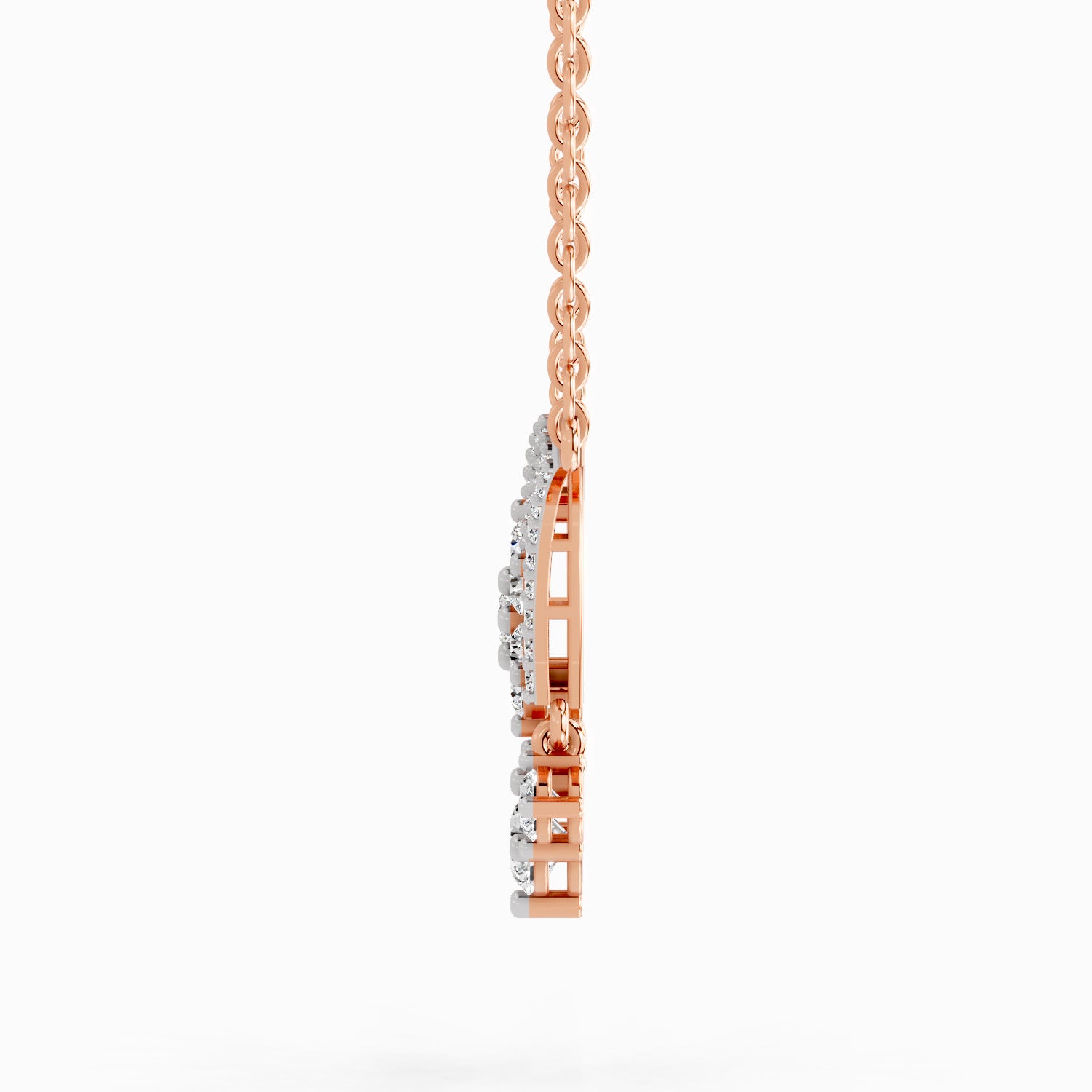 Glistening Round Butterfly Diamond Necklace