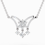 1.35 Carat Round Butterfly Pendant Necklace 14K - White Gold