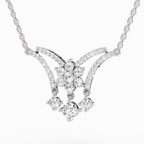 1.35 Carat Round Butterfly Pendant Necklace 14K - White Gold