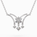 1.35 Carat Round Butterfly Pendant Necklace 14K - White Gold