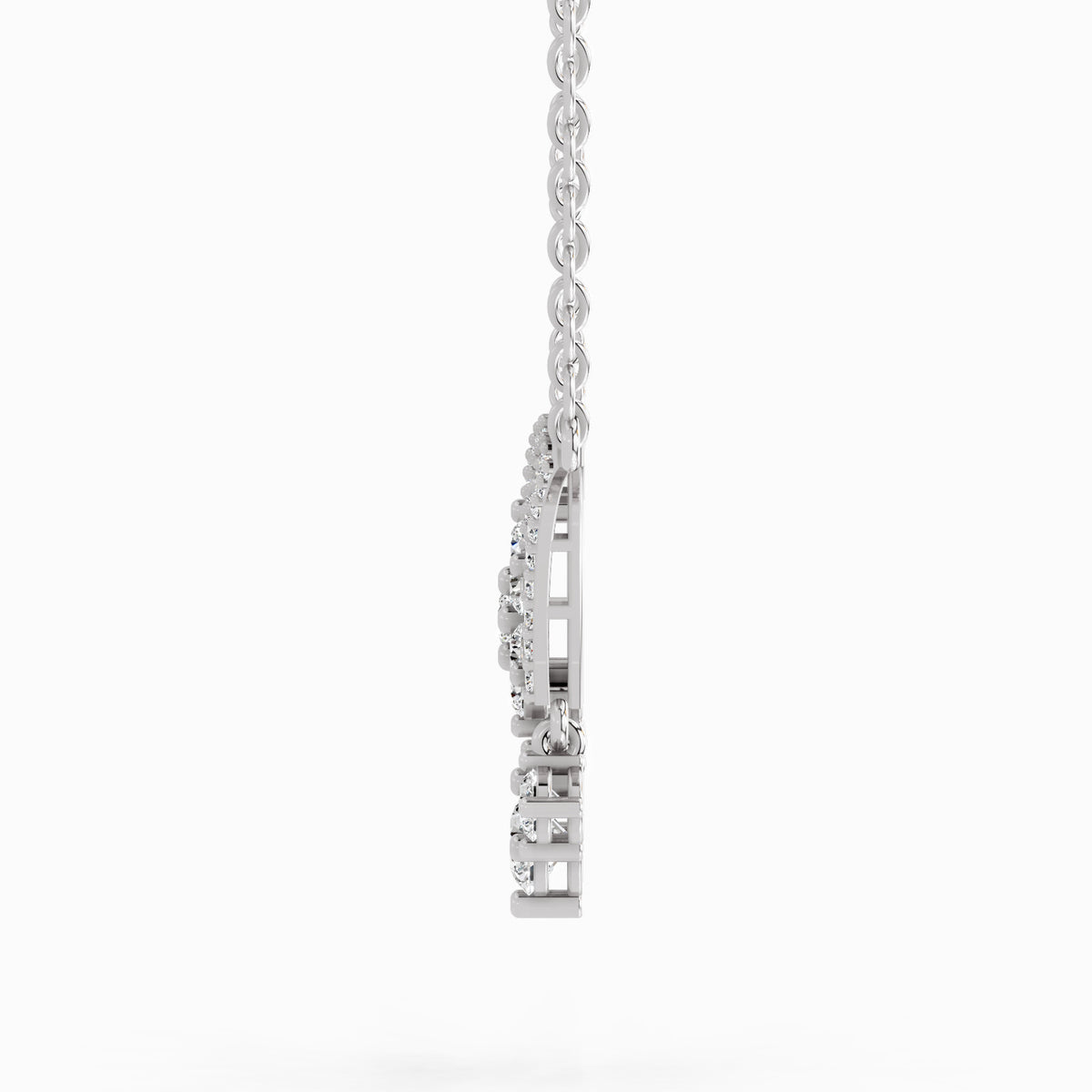Glistening Round Butterfly Diamond Necklace