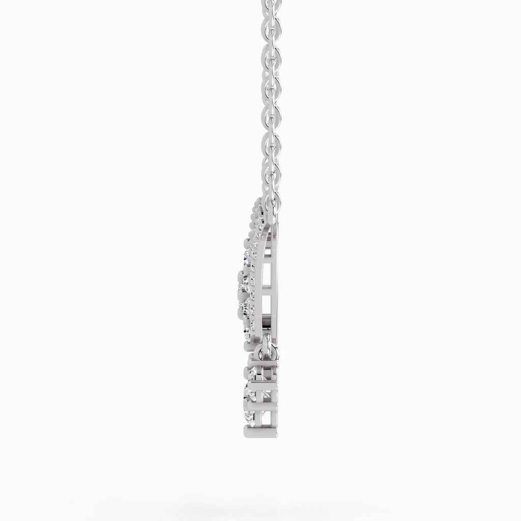 1.35 Carat Round Butterfly Pendant Necklace 14K - White Gold