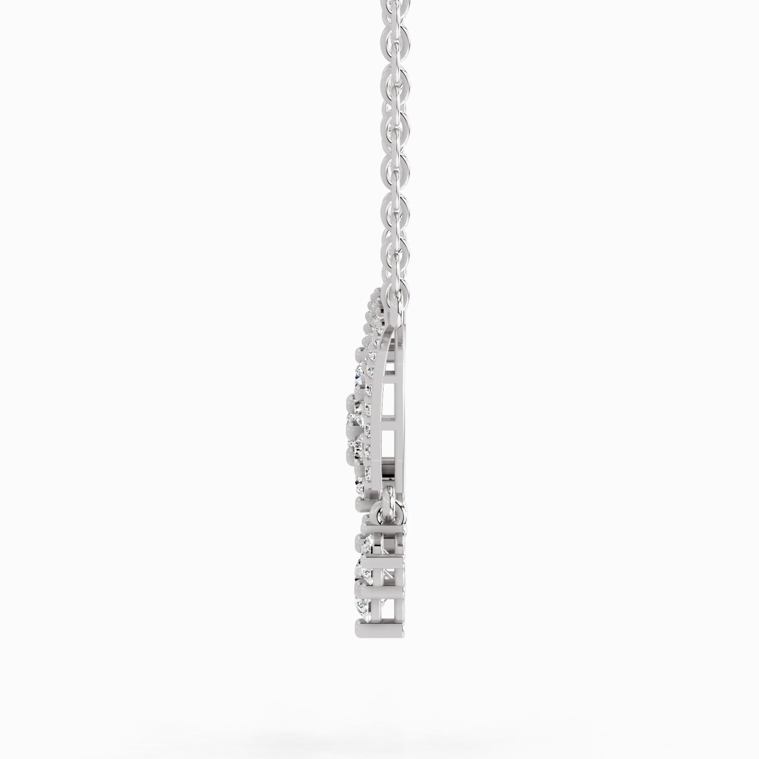 1.35 Carat Round Butterfly Pendant Necklace 14K - White Gold