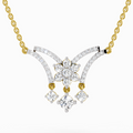 1.35 Carat Round Butterfly Pendant Necklace 14K