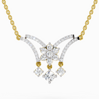 1.35 Carat Round Butterfly Pendant Necklace 14K