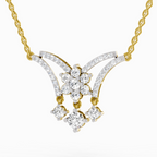 1.35 Carat Round Butterfly Pendant Necklace 14K