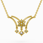 1.35 Carat Round Butterfly Pendant Necklace 14K