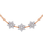 0.92 Carat Floral Diamond Necklace 14K - Rose Gold