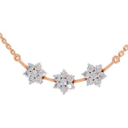 0.92 Carat Floral Diamond Necklace 14K - Rose Gold
