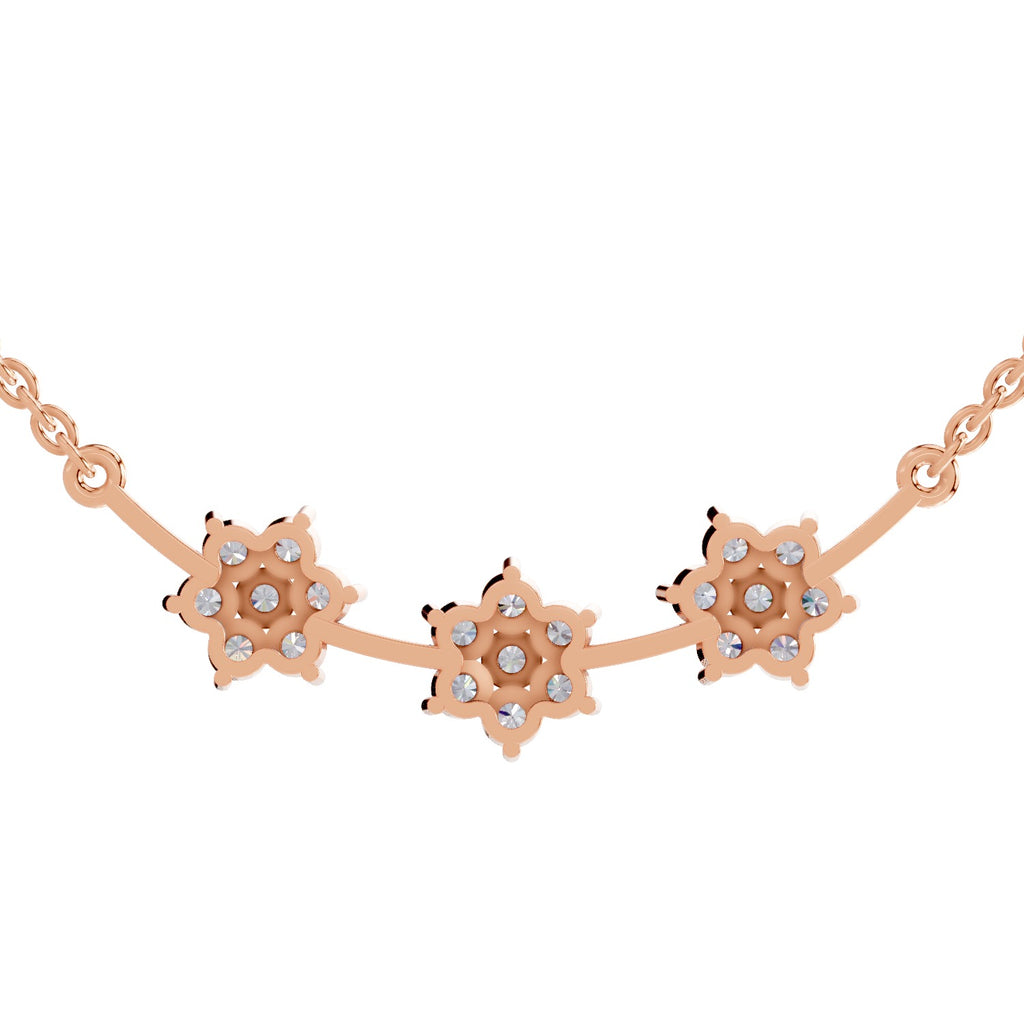 0.92 Carat Floral Diamond Necklace 14K - Rose Gold