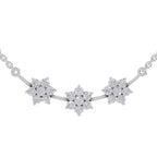 0.92 Carat Floral Diamond Necklace 14K - White Gold