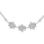 0.92 Carat Floral Diamond Necklace 14K - White Gold